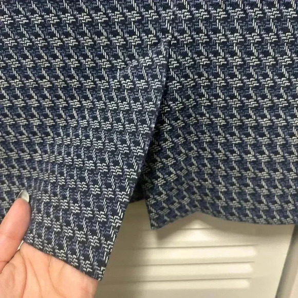 Banana Republic Blue Cotton Knot Zig Zag Geometric Patterned Pencil Skirt 6 - Picture 6 of 7